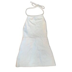 revolve “friend of mine” leather halter mini dress sz 2